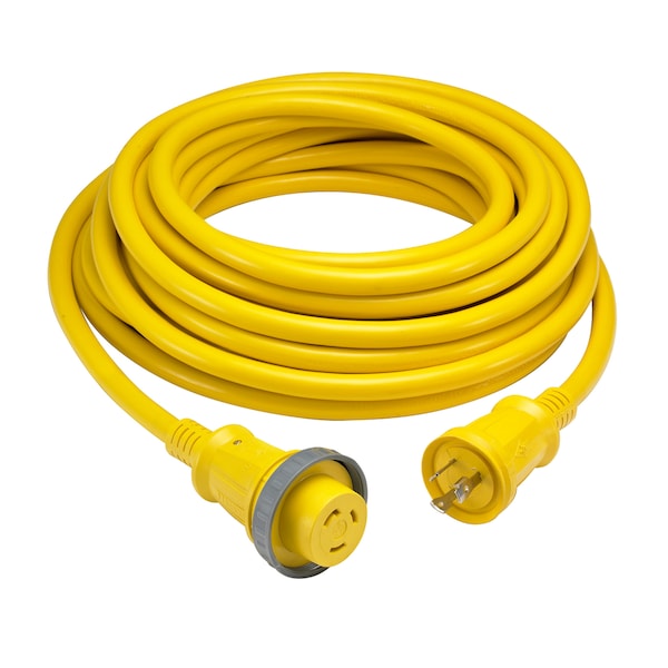 Marine Cord, 30A/125V, 50', Yellow, with LEDs